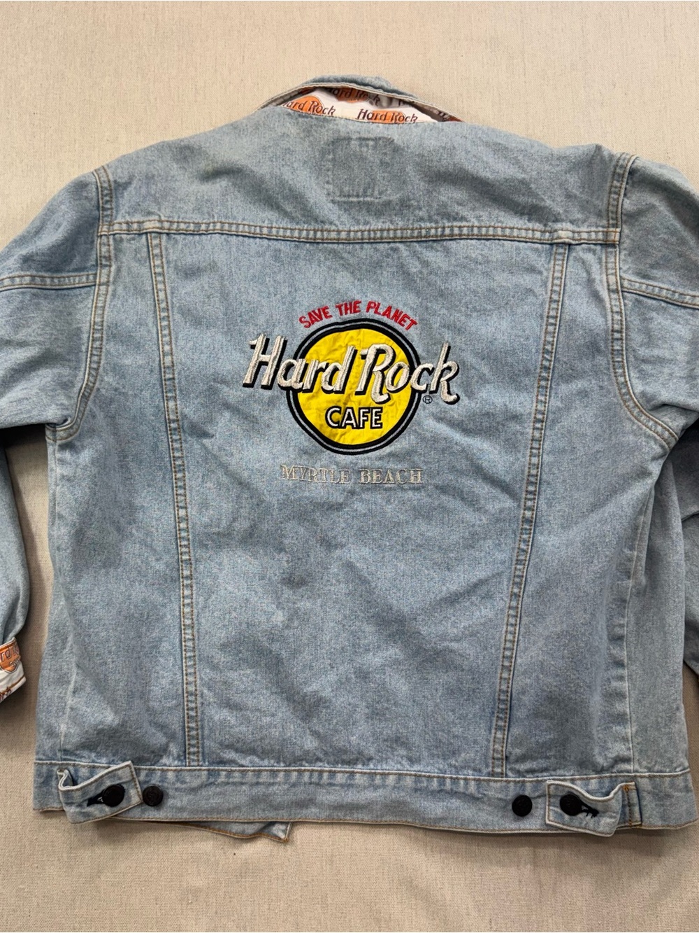Vintage Hard Rock Cafe Myrtle Beach Save the Planet Denim Jacket, Size M/L